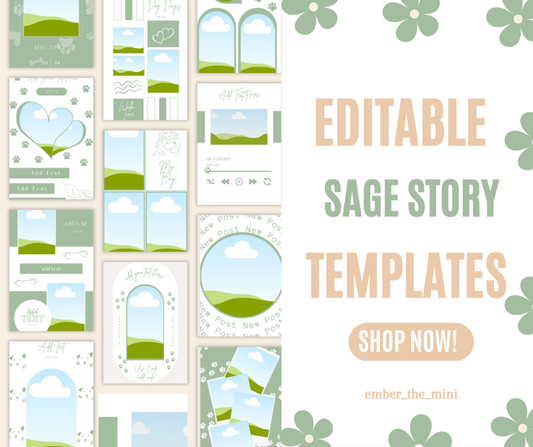 Sage Green Dog Story Template