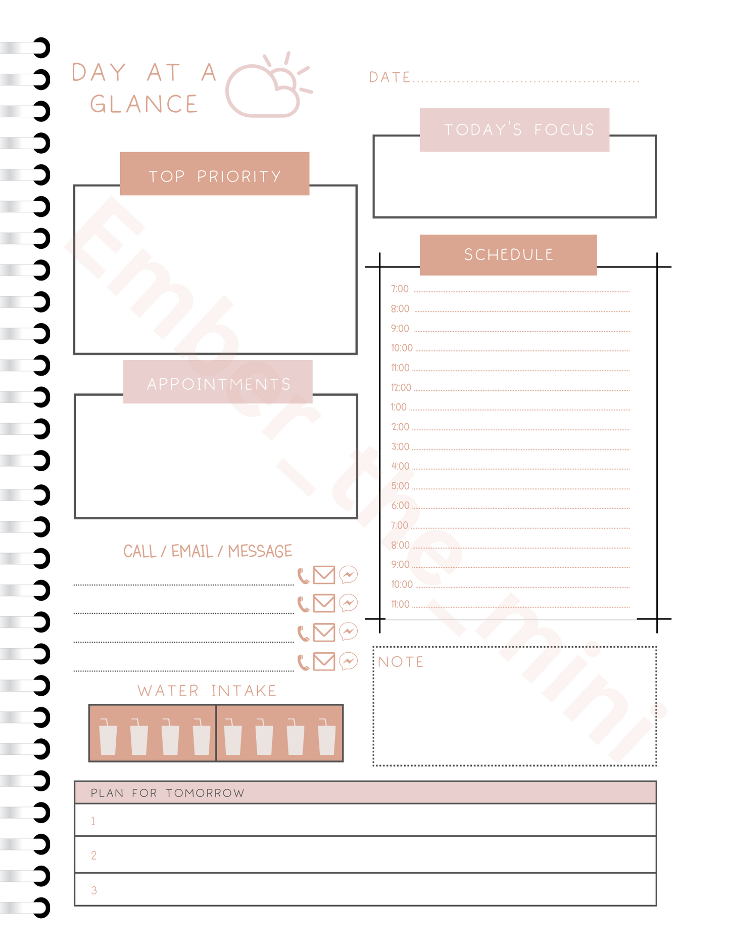 Home Management 50-Page Customizable Planner