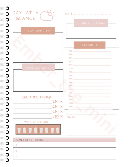 Home Management 50-Page Customizable Planner