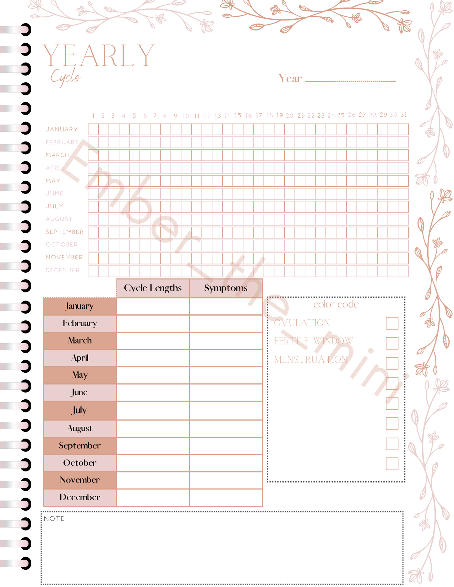 Home Management 50-Page Customizable Planner