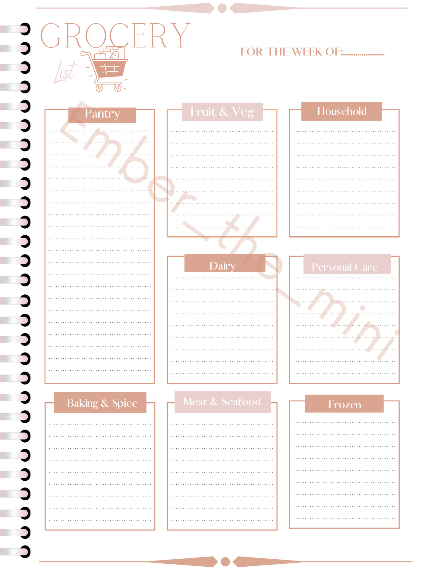 Home Management 50-Page Customizable Planner