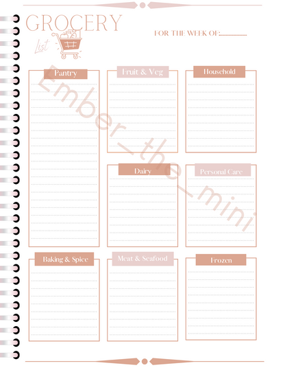 Home Management 50-Page Customizable Planner