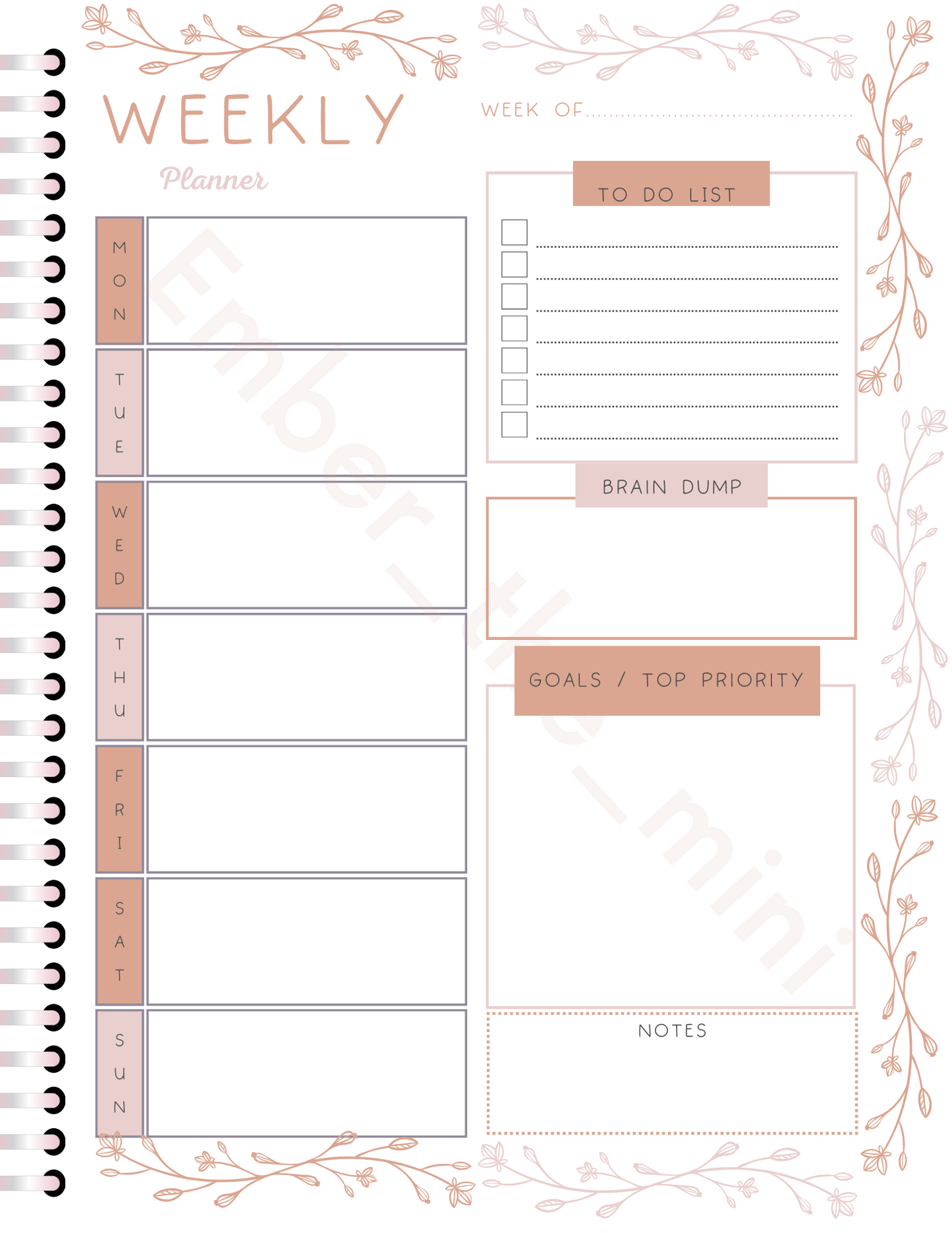 Home Management 50-Page Customizable Planner