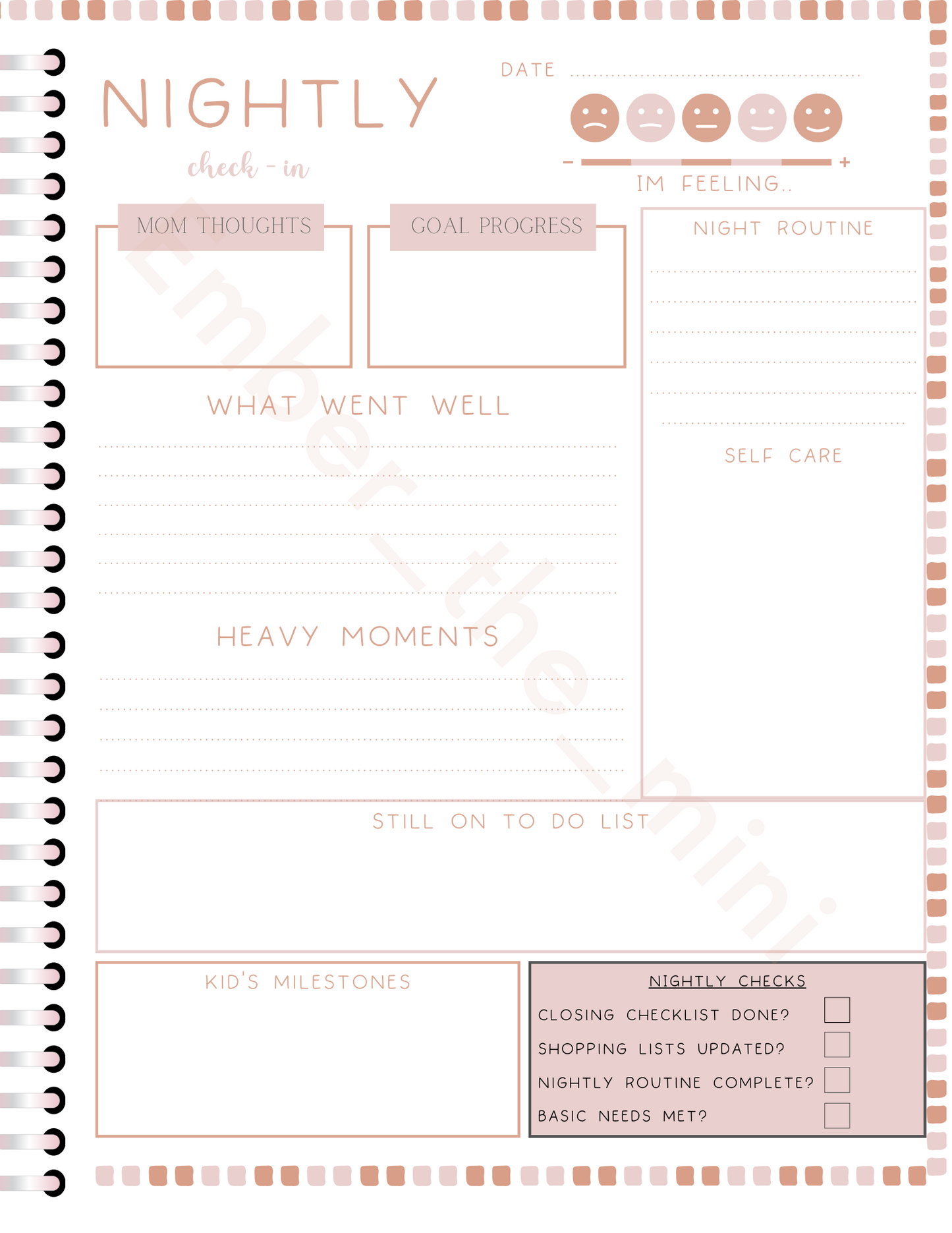 Home Management 50-Page Customizable Planner