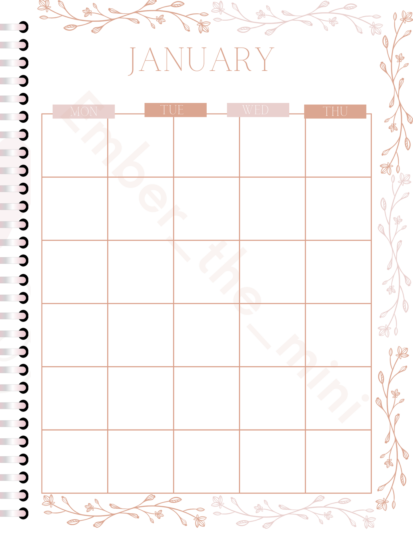 Home Management 50-Page Customizable Planner