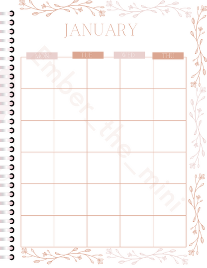 Home Management 50-Page Customizable Planner