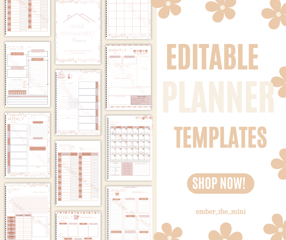 Home Management 50-Page Customizable Planner